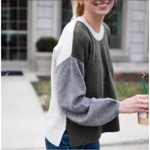 Madewell Colorblock Payton Pullover Sweater in Coziest Yarn